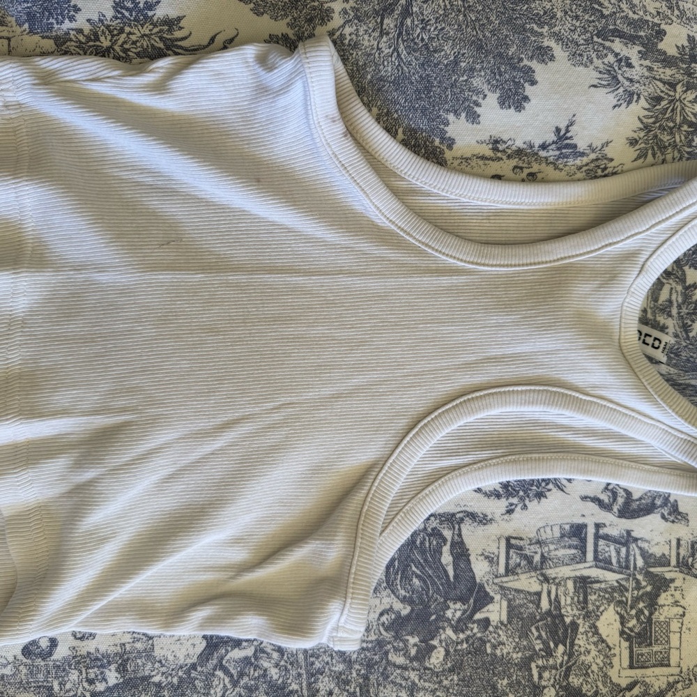 White Ribbed Tank Top - Picture 2 of 5